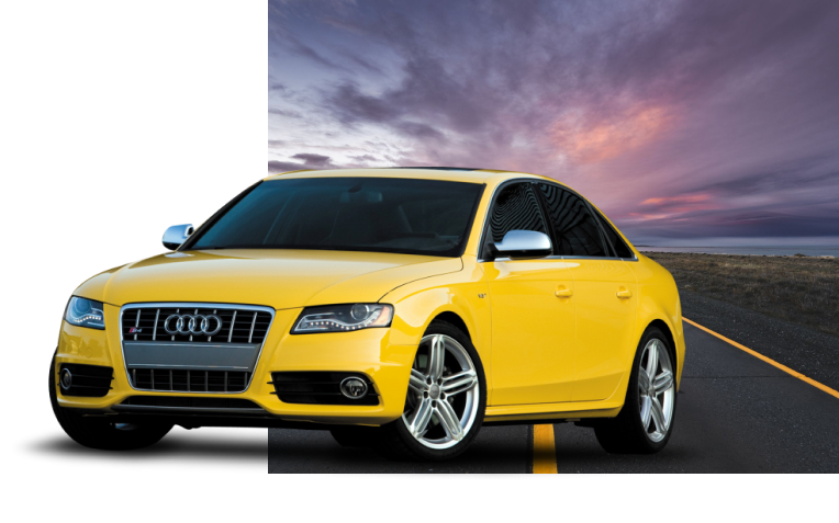Yellow Audi S4 Car