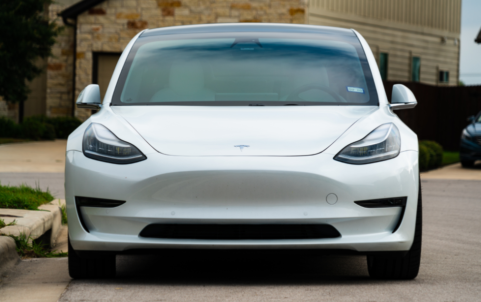 White Tesla Car