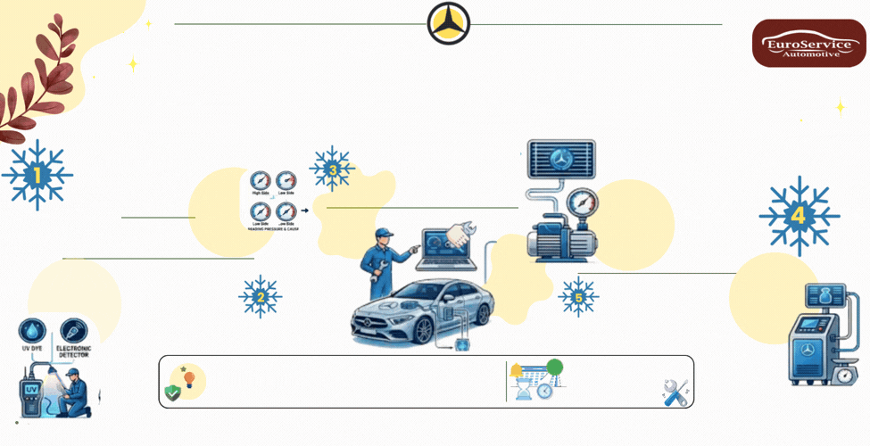 MERCEDES AC DIAGNOSIS & REPAIR AT EUROSERVICE AUTOMOTIVE