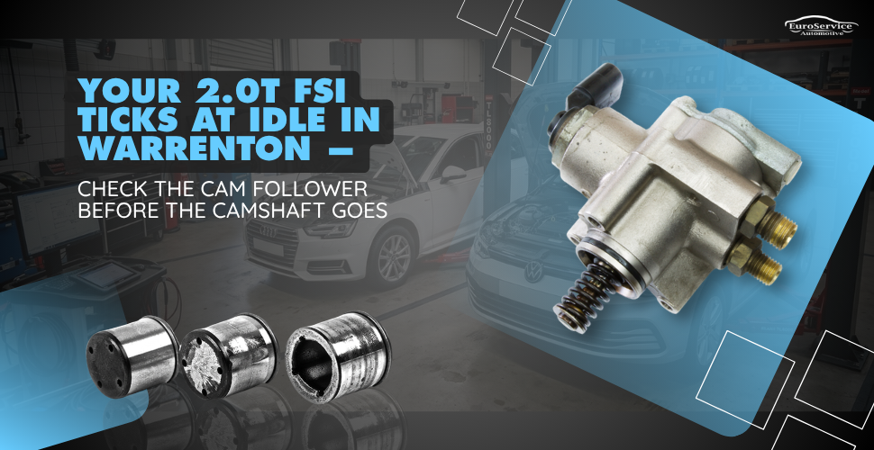 Your 2.0T FSI Ticks at Idle in Warrenton — Check the Cam Follower Before the Camshaft Goes