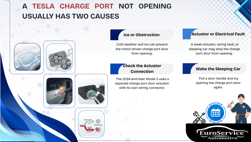 A Tesla Charge Port Not Opening Usually Has Two Causes